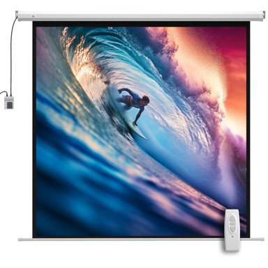 HOMESTAR Motorizirano platno za projektor, 92", 189,5 x 189,5 cm, 1:1, bijelo